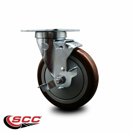 Service Caster Cooking Performance Group 359120-1100 Replacement Caster with Brake COO-SCC-20S514-PPUB-MRN-TLB-TPU1